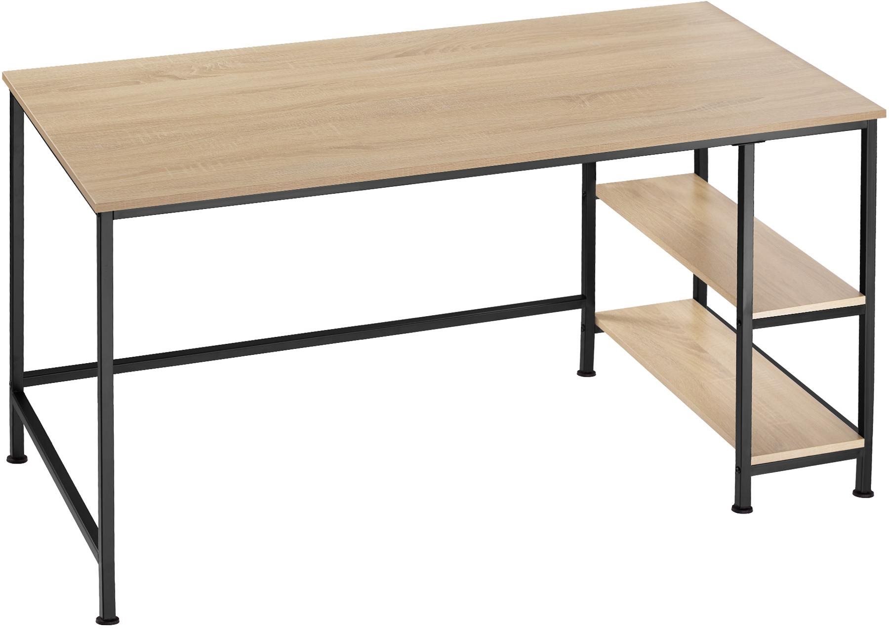 Tectake Počítačový stôl Canton 120 × 60 × 75,5 cm, Industrial svetlé drevo, dub Sonoma