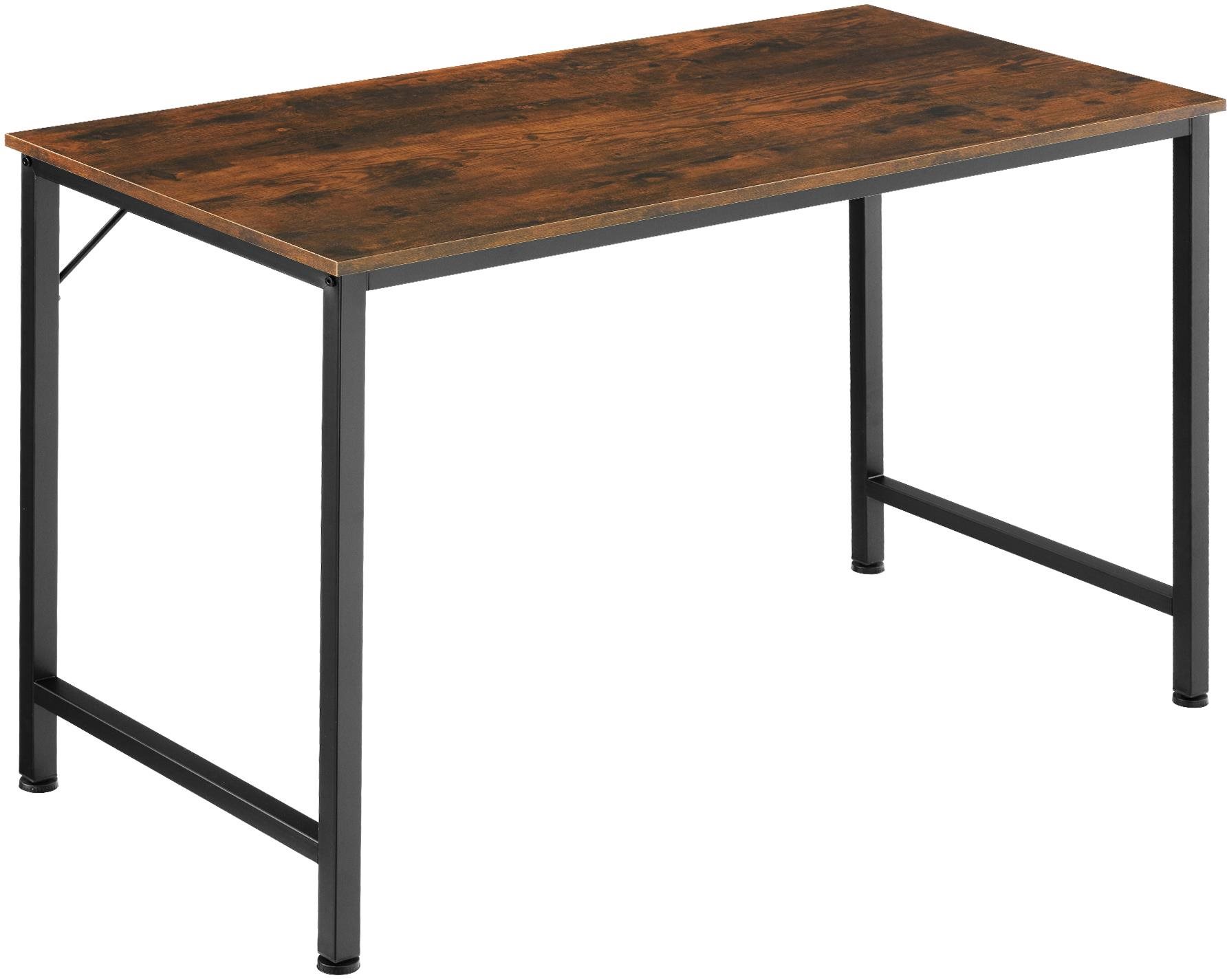 Tectake Písací stôl Jenkins, Industrial tmavé drevo,140 cm