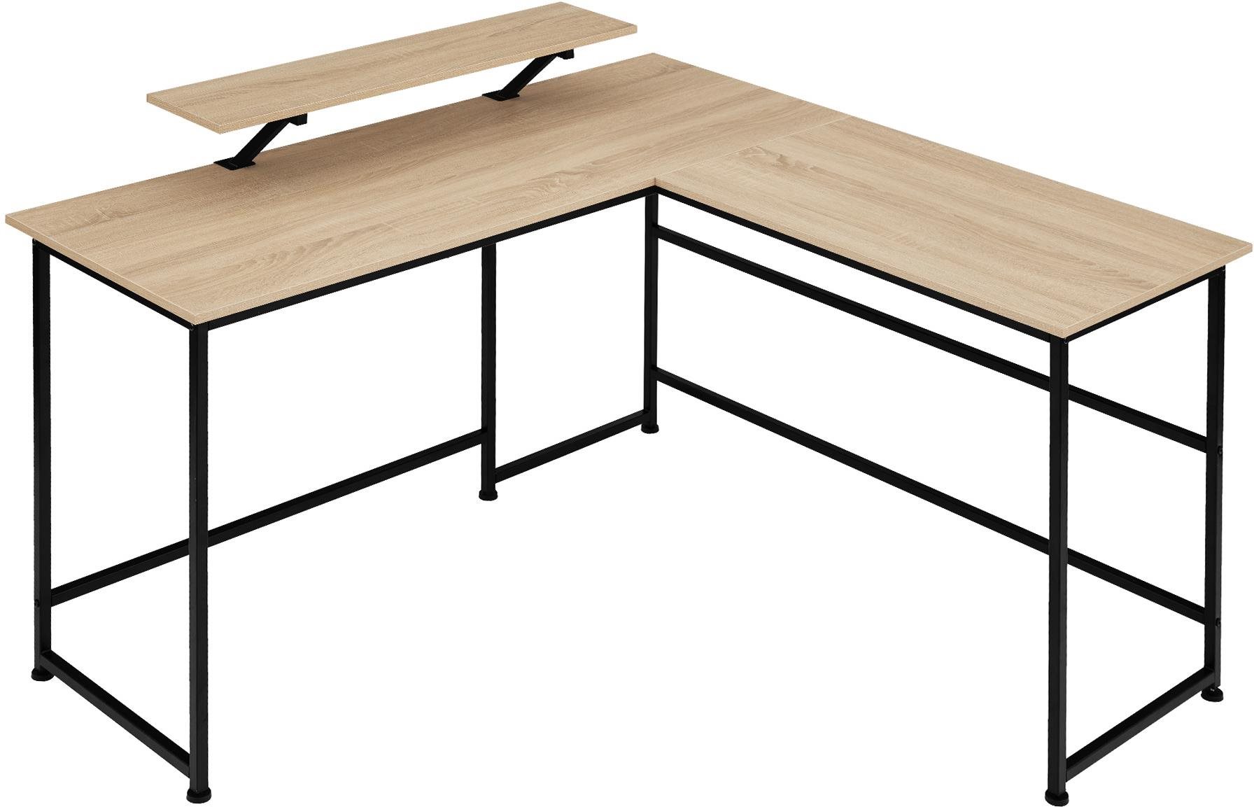 Tectake Písací stôl Melrose 140 × 130 × 76,5 cm, Industrial svetlé drevo, dub Sonoma