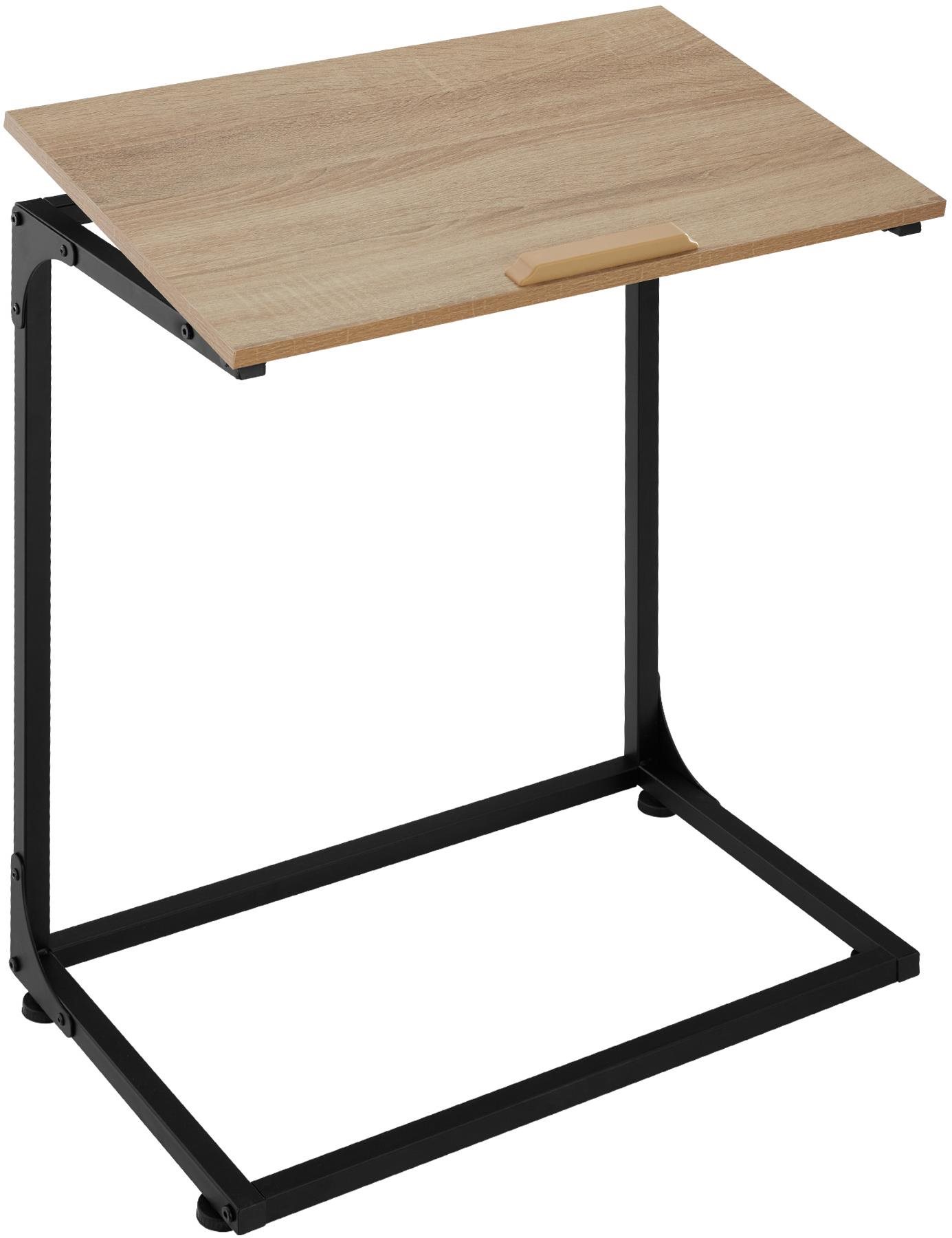 Tectake Odkladací stolík s naklápacou doskou Ruston 55 × 35 × 66,5 cm, Industrial svetlé drevo, dub Sonoma
