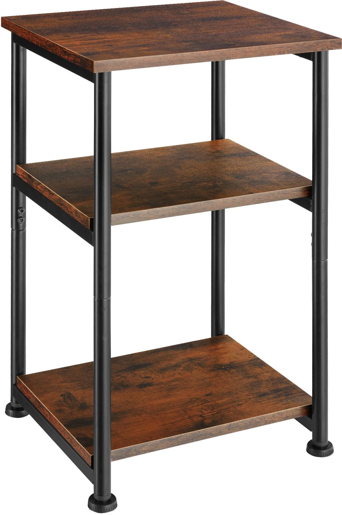 Tectake Odkladací stolík Memphis 34 × 30 × 59 cm, Industrial tmavé drevo