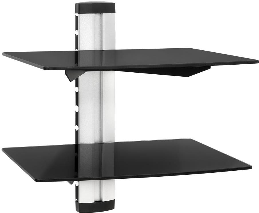 Policový systém na DVD/SAT dve poličky 44 × 42 × 34 cm, čierna