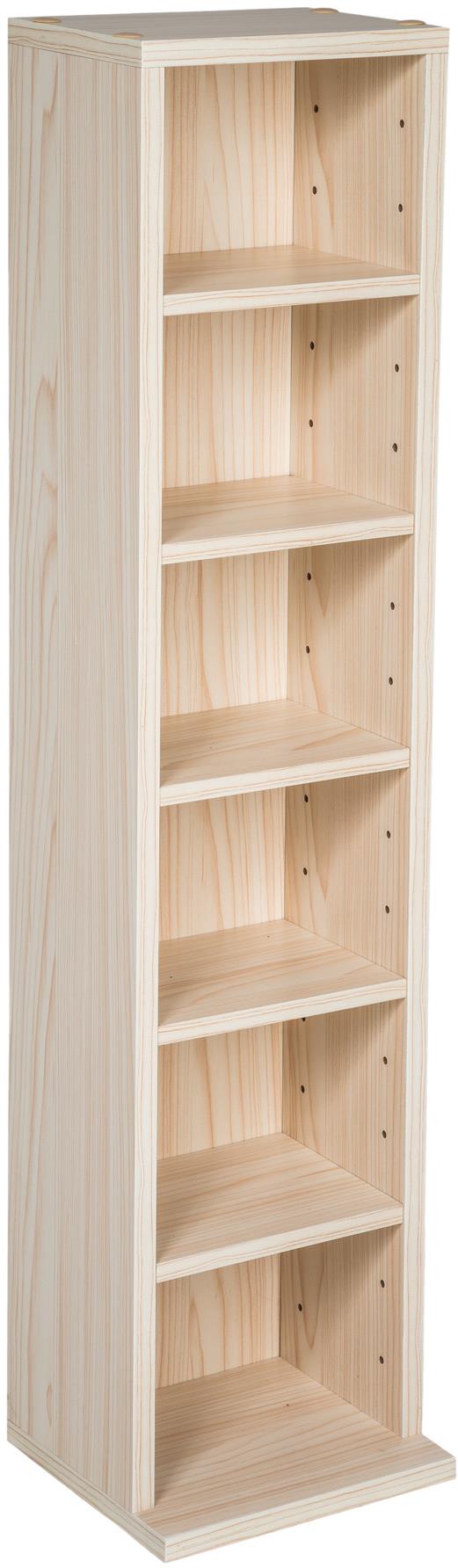 Tectake Stojan so 6 policami na 102 CD, 90 × 21 × 20 cm – buk