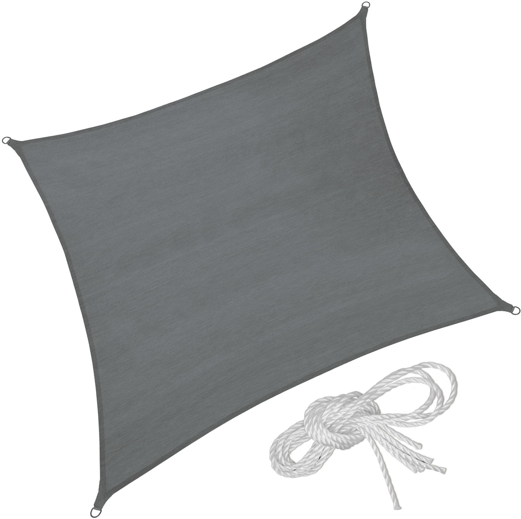 Tectake Tieniaca plachta proti slnku štvorec, sivá, 400 × 400 cm