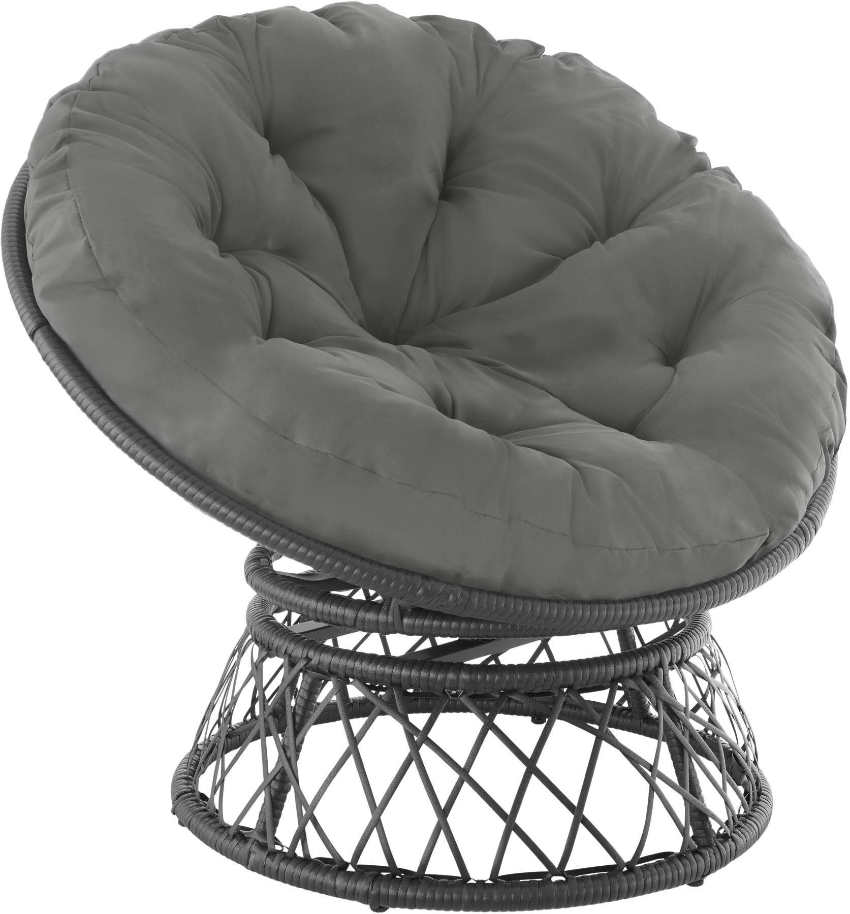 Tectake Ratanové kreslo Gargano, čierna