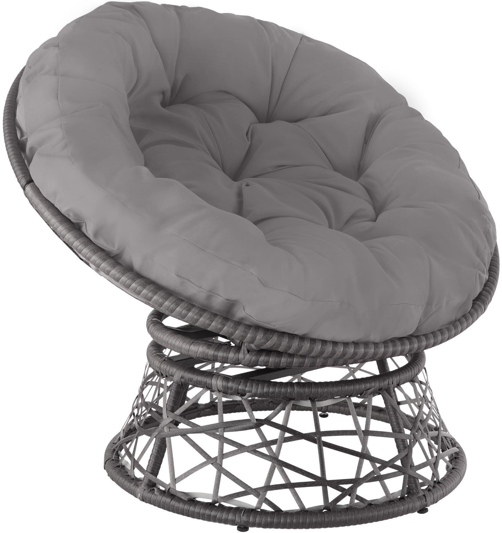 Tectake Ratanové kreslo Gargano, sivá
