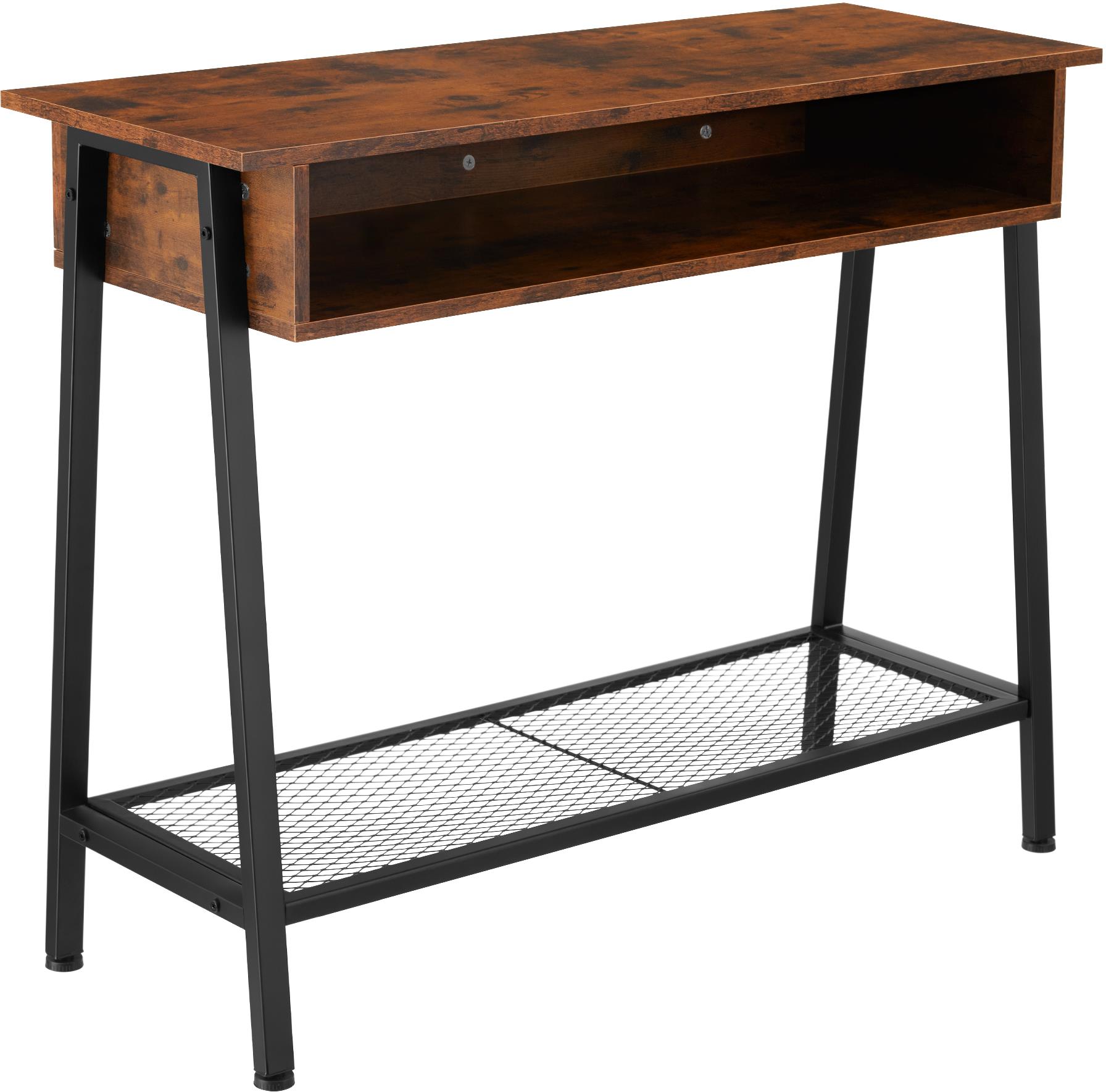 TecTake Konzolový stolík Tralee 100 × 35 × 80,5 cm – Industrial tmavé drevo