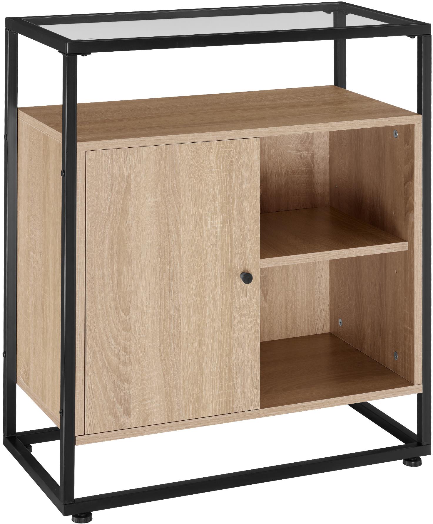 TecTake Komoda Conventry 70 × 38 × 80,5 cm – Industrial svetlé drevo, dub Sonoma