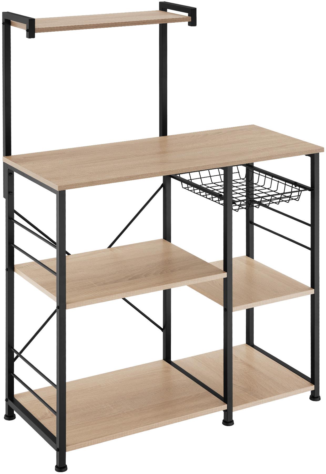 TecTake Kuchynská polica Crawley 90 × 40 × 131,5 cm – Industrial svetlé drevo, dub Sonoma