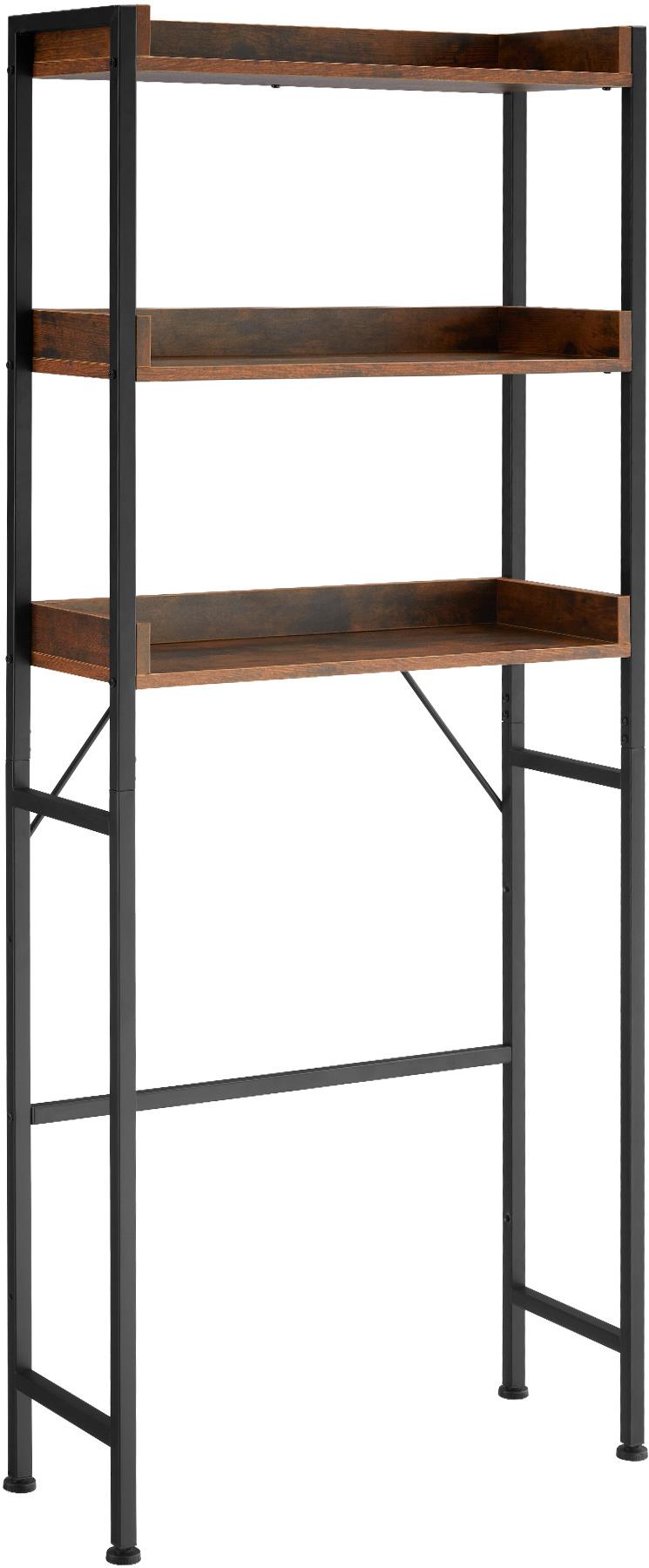 TecTake Polička do kúpeľne Seattle – 67 × 25 × 165,5 cm – Industrial tmavé drevo