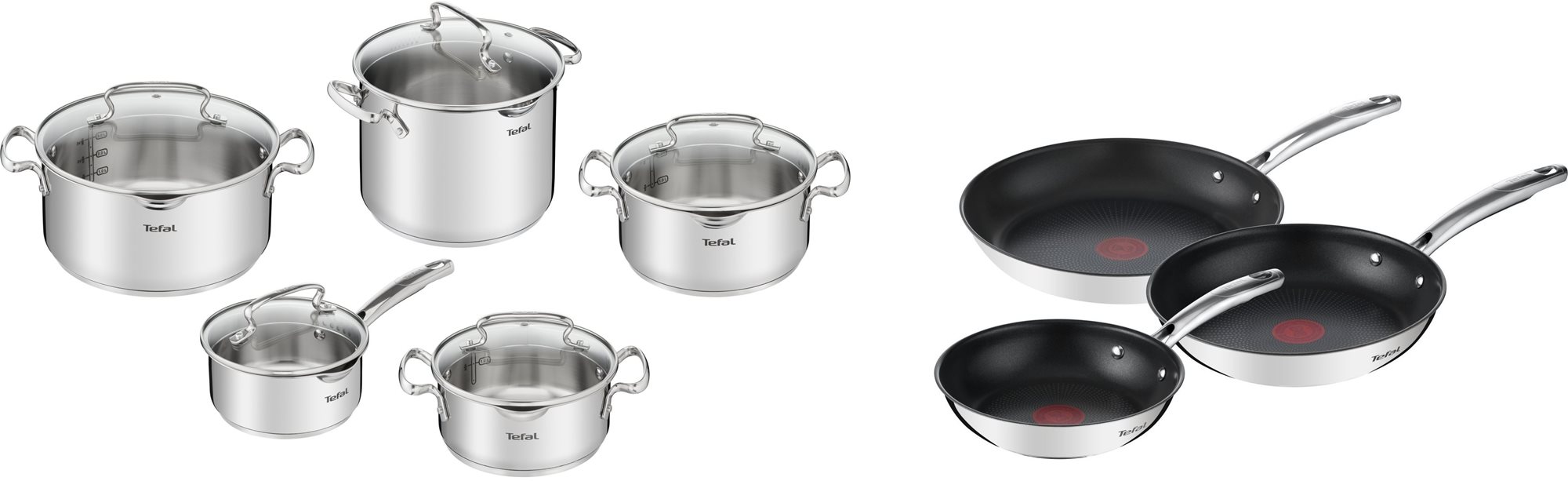 Tefal Súprava riadu 10 ks Duetto+ G719SA74 + Tefal Súprava panvíc 3 ks Duetto+ G732S334
