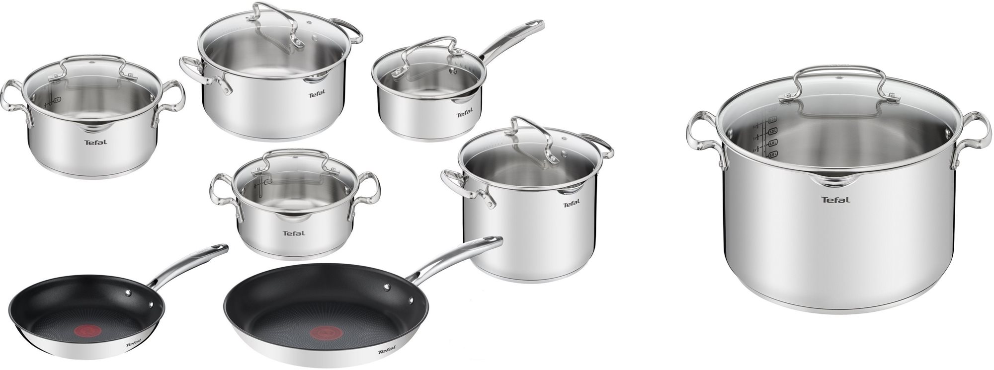 Tefal Súprava riadu 12 ks Duetto+ G732SC55 + Tefal Hrniec s pokrievkou 28 cm Duetto+ G7196455
