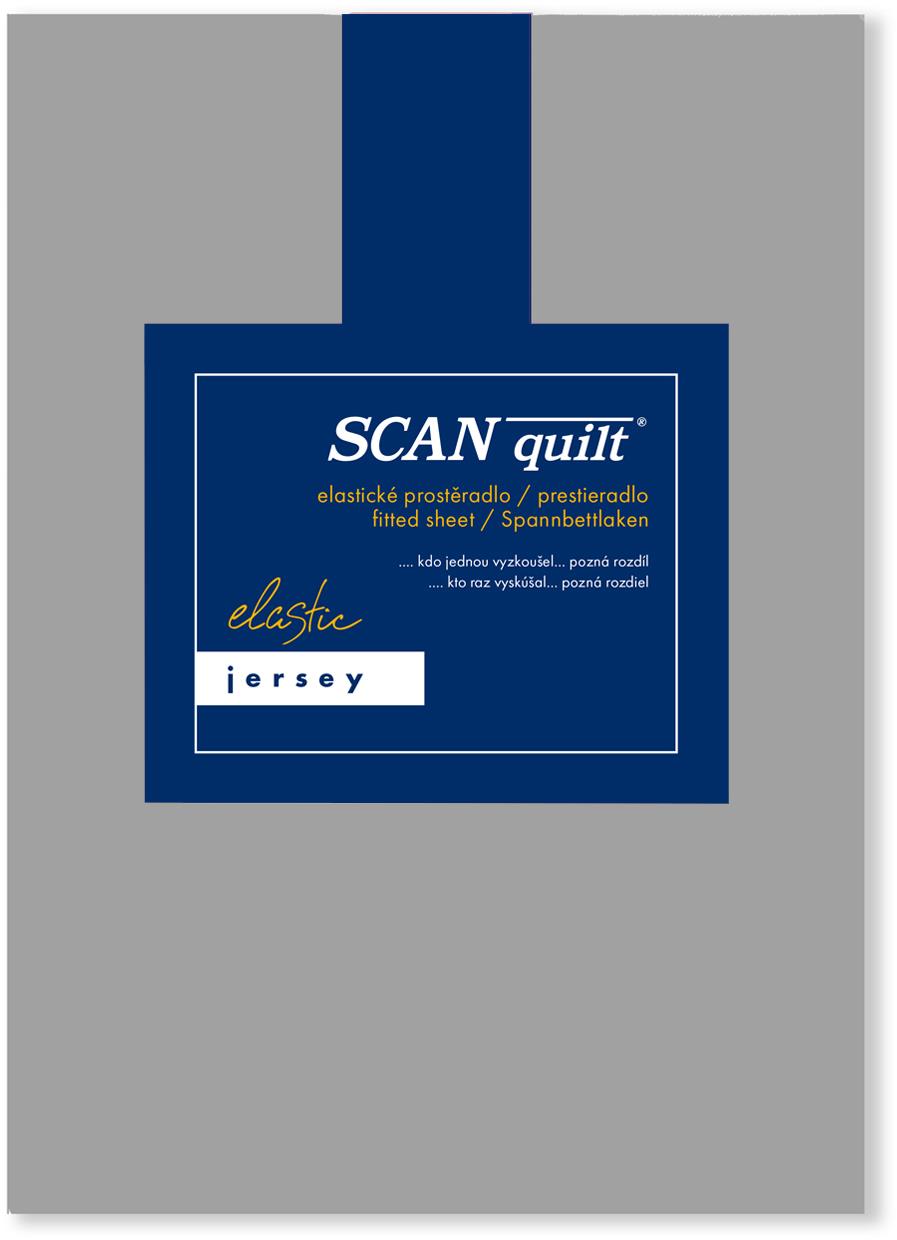 SCANquilt plachta na posteľ JERSEY ELASTIC LYCRA stredne sivá 180 × 200 cm