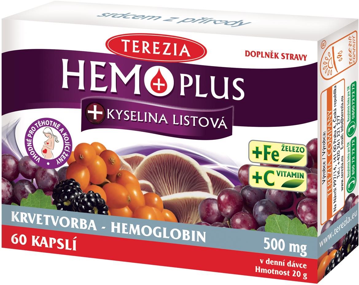 TEREZIA Hemoplus + Kyselina listová 50 + 10 kapsúl