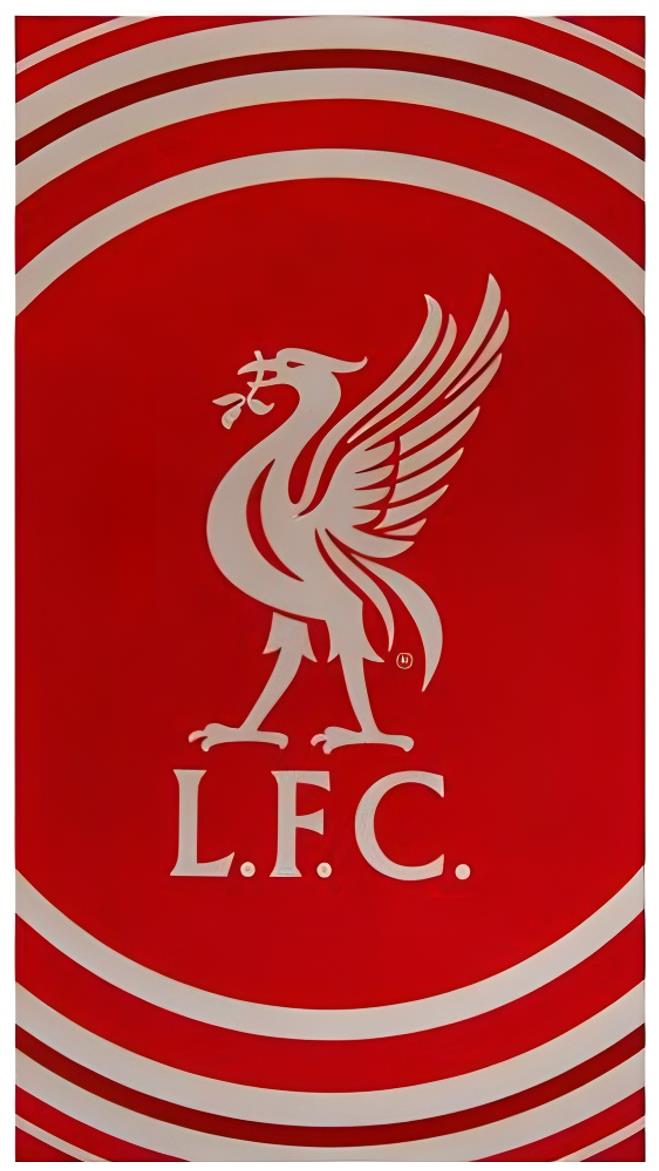 FotbalFans Osuška Liverpool FC, červená, biely znak LFC, bavlna, 70 × 140 cm