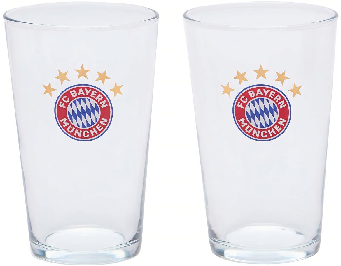 FotbalFans FC Bayern Mníchov s farebným znakom, 300 ml, sada 2 ks