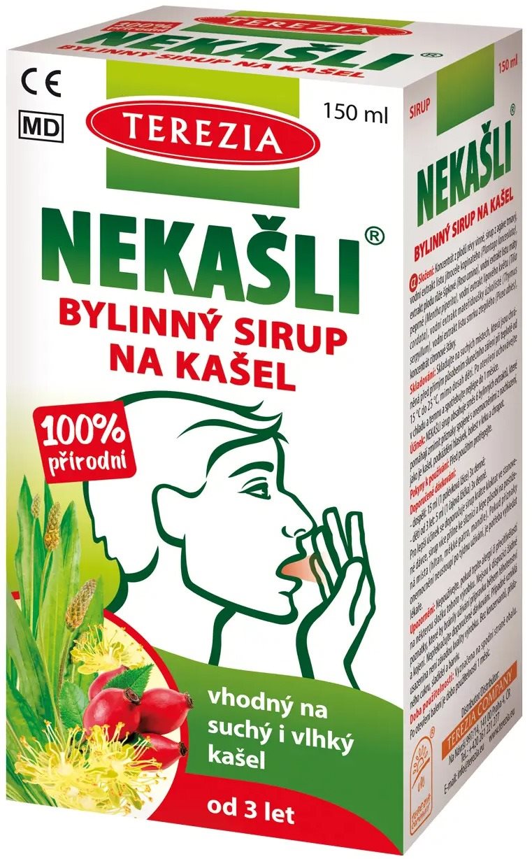 TEREZIA NEKAŠLI 100 % prírodný bylinný sirup na kašeľ 150 ml