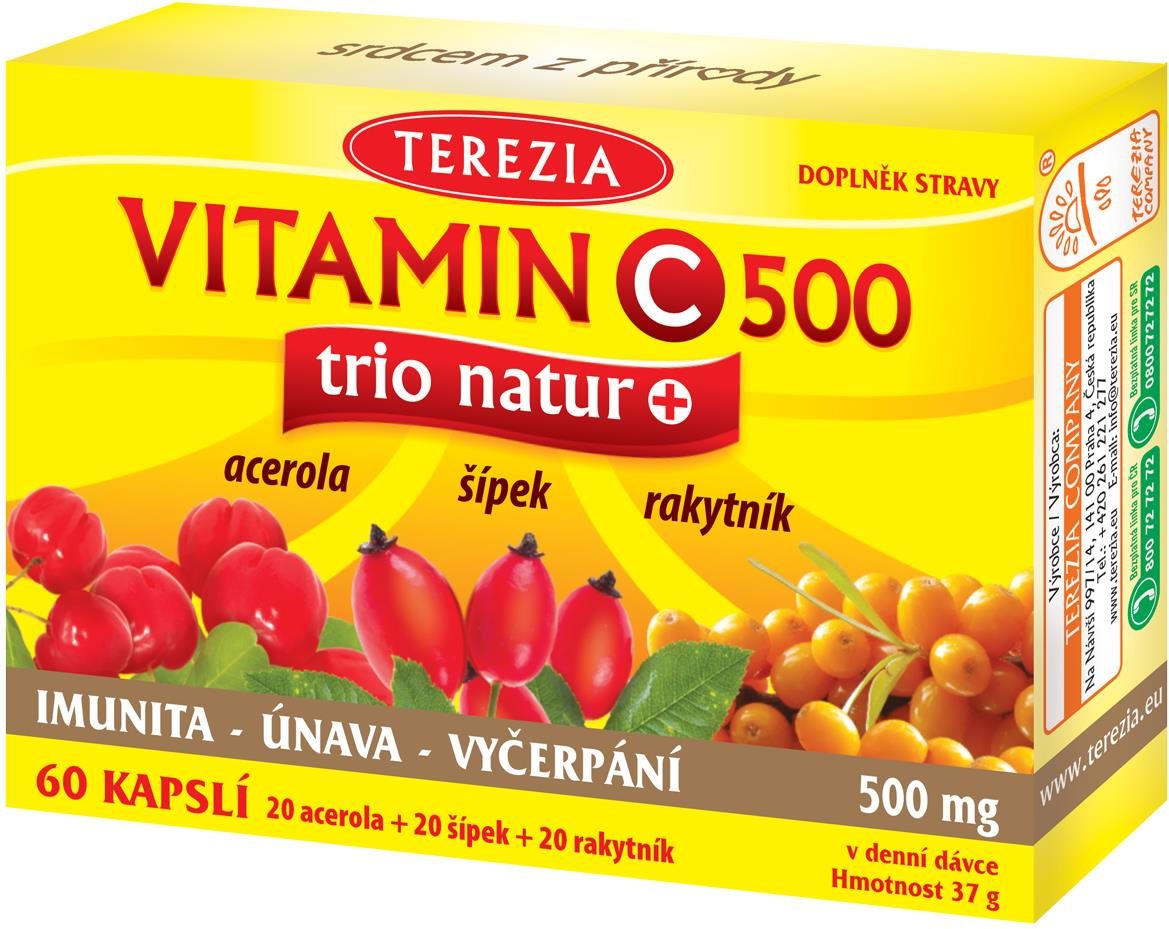 TEREZIA Vitamin C 500 mg Trio Natur + 60 kapsúl