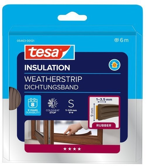 Tesamoll Gumové tesnenie, hnedé, E profil, 6 m