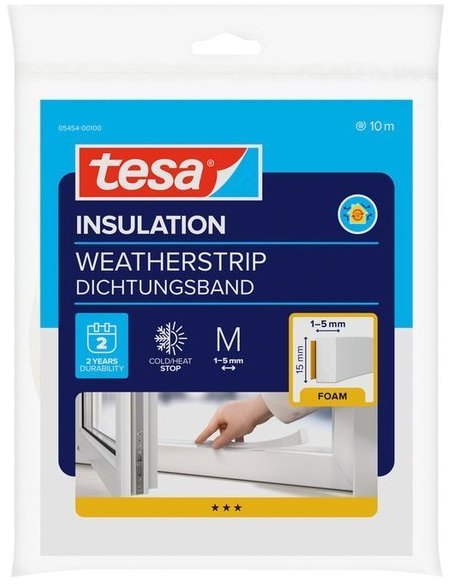 tesa® Izolační samolepicí pěnové těsnění, 10 m × 15 mm × 6 mm, bílé