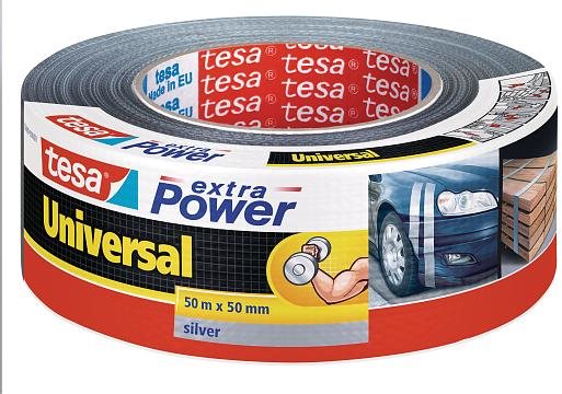tesa Extra Power Universal, textilná, strieborná, 50 m: 50 mm