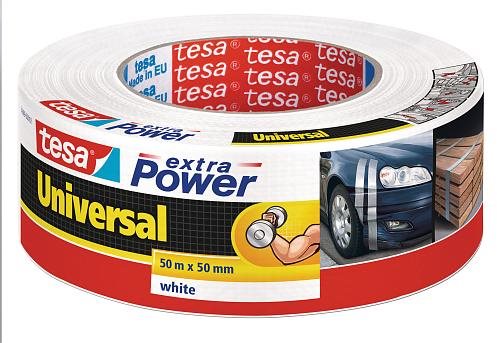 tesa Extra Power Universal, textilná, biela, 50 m: 50 mm