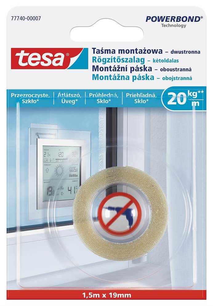 Tesa Montážna obojstranná páska na sklo 20 kg/m