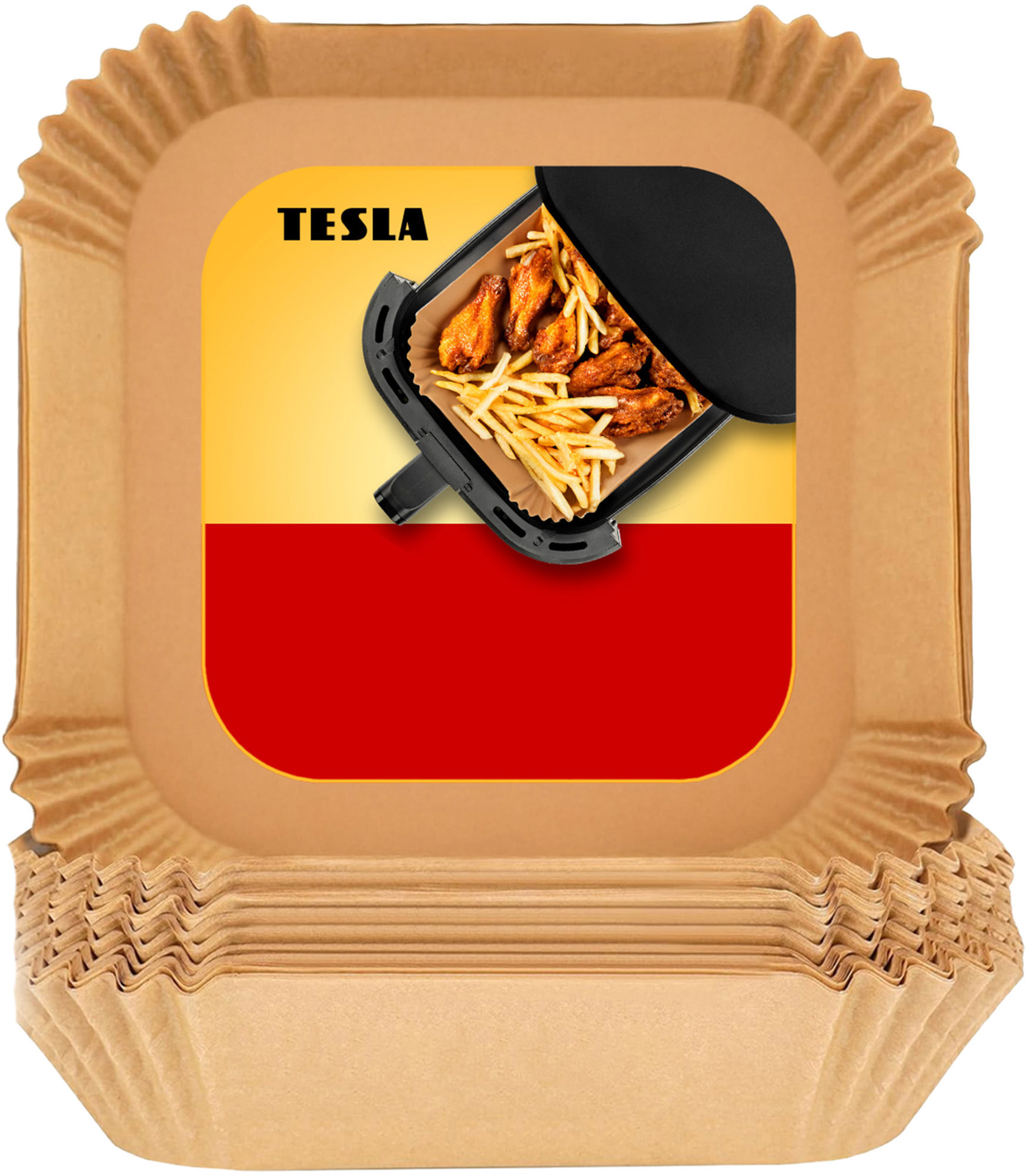 TESLA AirCook QB2058 Papierové formy pre teplovzdušnú fritézu 20 × 20 cm 100 ks