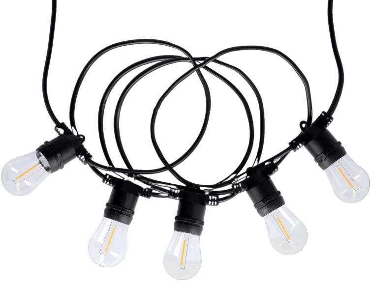 Tesla párty reťaz, 15LED, 9,1 m + 1,5 m, 2 700 K, 4 režimy, solárna
