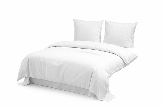 TEXTILOMANIE Hotelové obliečky Atlas Grádl Standard biele, 2 cm prúžok, mykaná bavlna