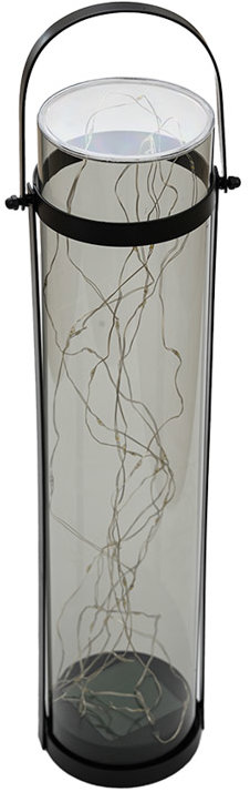TEXTILOMANIE Solárna lampa LANTERN GREY 46 cm, sivá