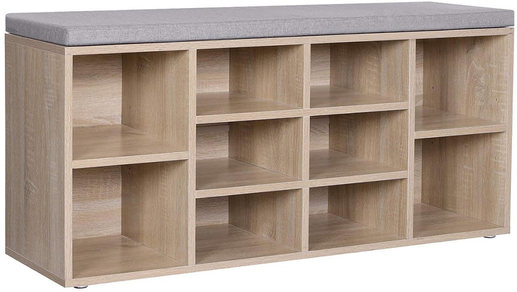 TEXTILOMANIE Weso Sonoma Skrinka na topánky s lavicou so sivým podsedákom 104 × 30 cm