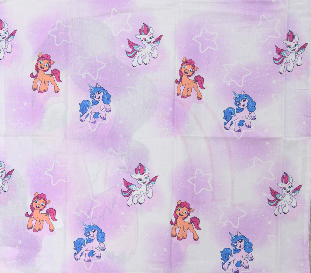TEXTILOMANIE Detské bavlnené obliečky MY LITTLE PONY STARS biele 60 × 70 cm/140 × 200 cm