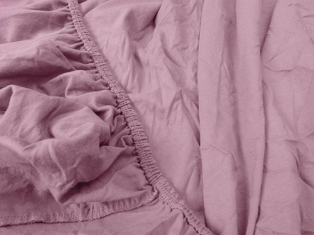 TEXTILOMANIE Jersey prestieradlo svetlo ružové 180 × 200 cm