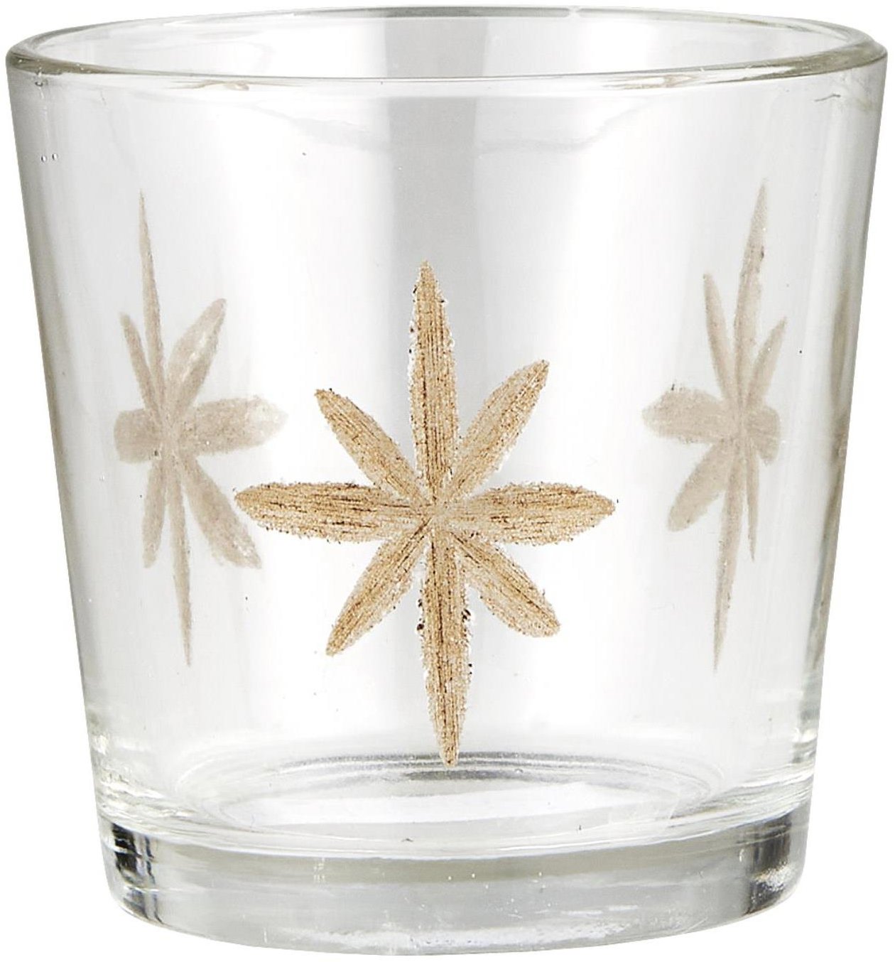 TEXTILOMANIE Sklenený svietnik s mosadzným dekorom Sconce