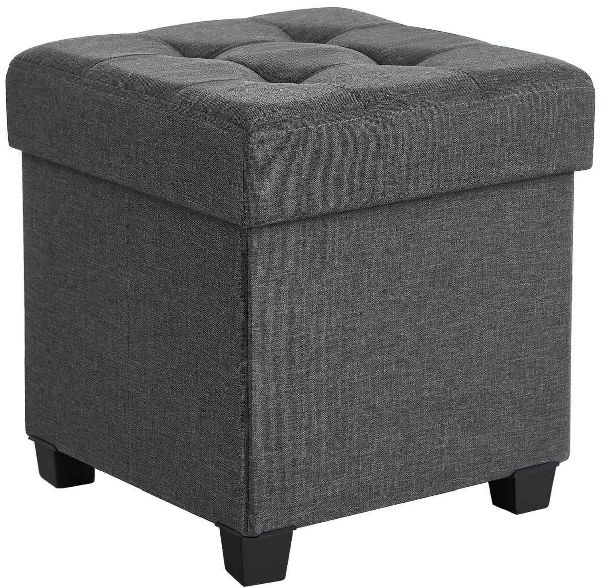 TEXTILOMANIE Skladací taburet s úložným priestorom OSCAR 38 × 38 cm, sivý