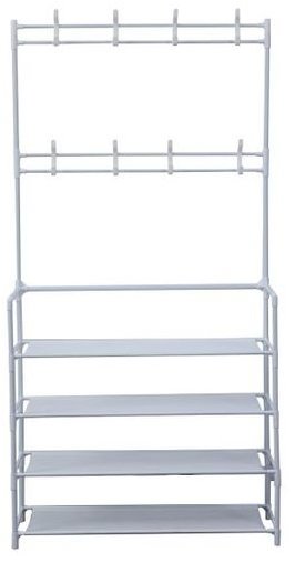 TEXTILOMANIE Herzberg Vešiak s botníkom 80 × 155 cm biely