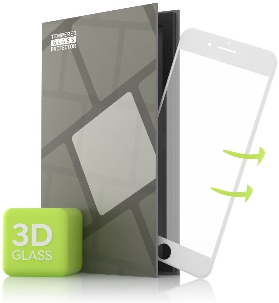 Tempered Glass Protector pre iPhone 7 / 8 / SE 2022 / SE 2020 (Case Friendly) 3D GLASS, biele