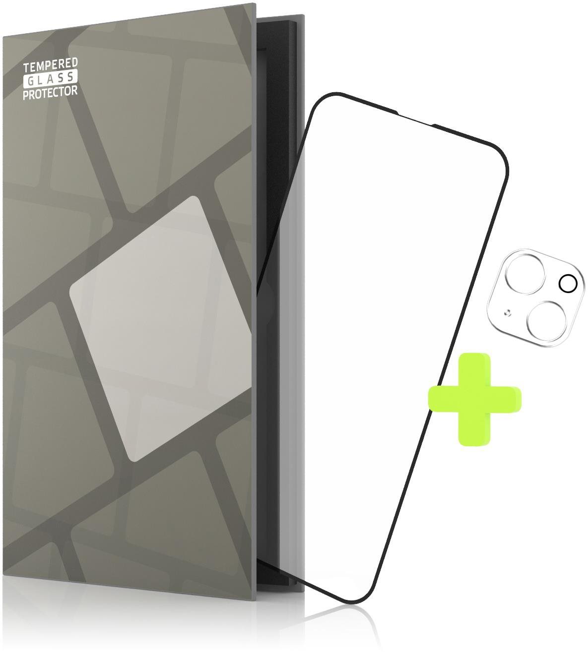 Tempered Glass Protector rámčekové na iPhone 13 + sklo na kameru (Case Friendly)
