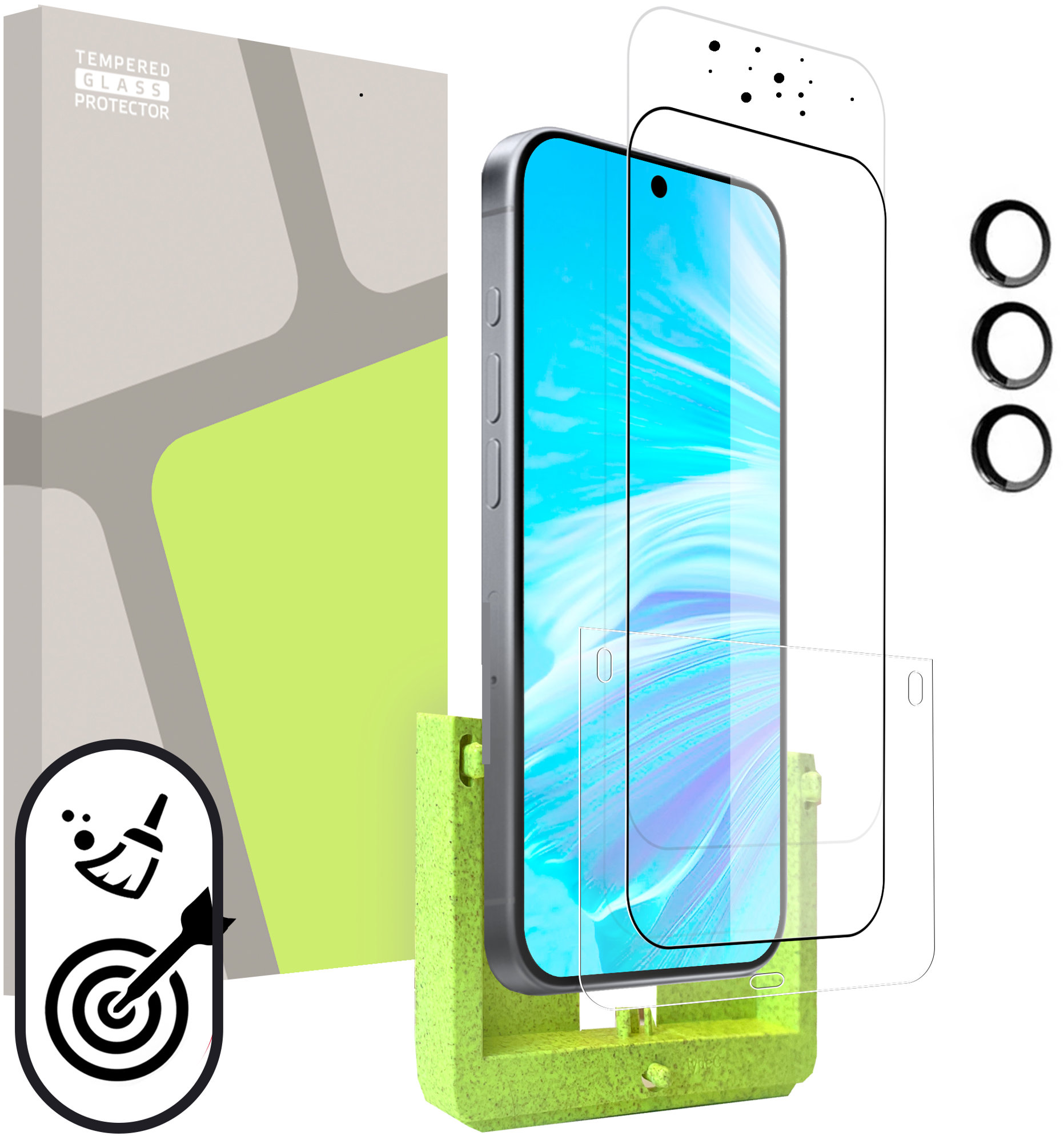 Tempered Glass Protector pre Samsung Galaxy S25 (SAMOINŠTALAČNÝ APLIKÁTOR) + sklo na kameru