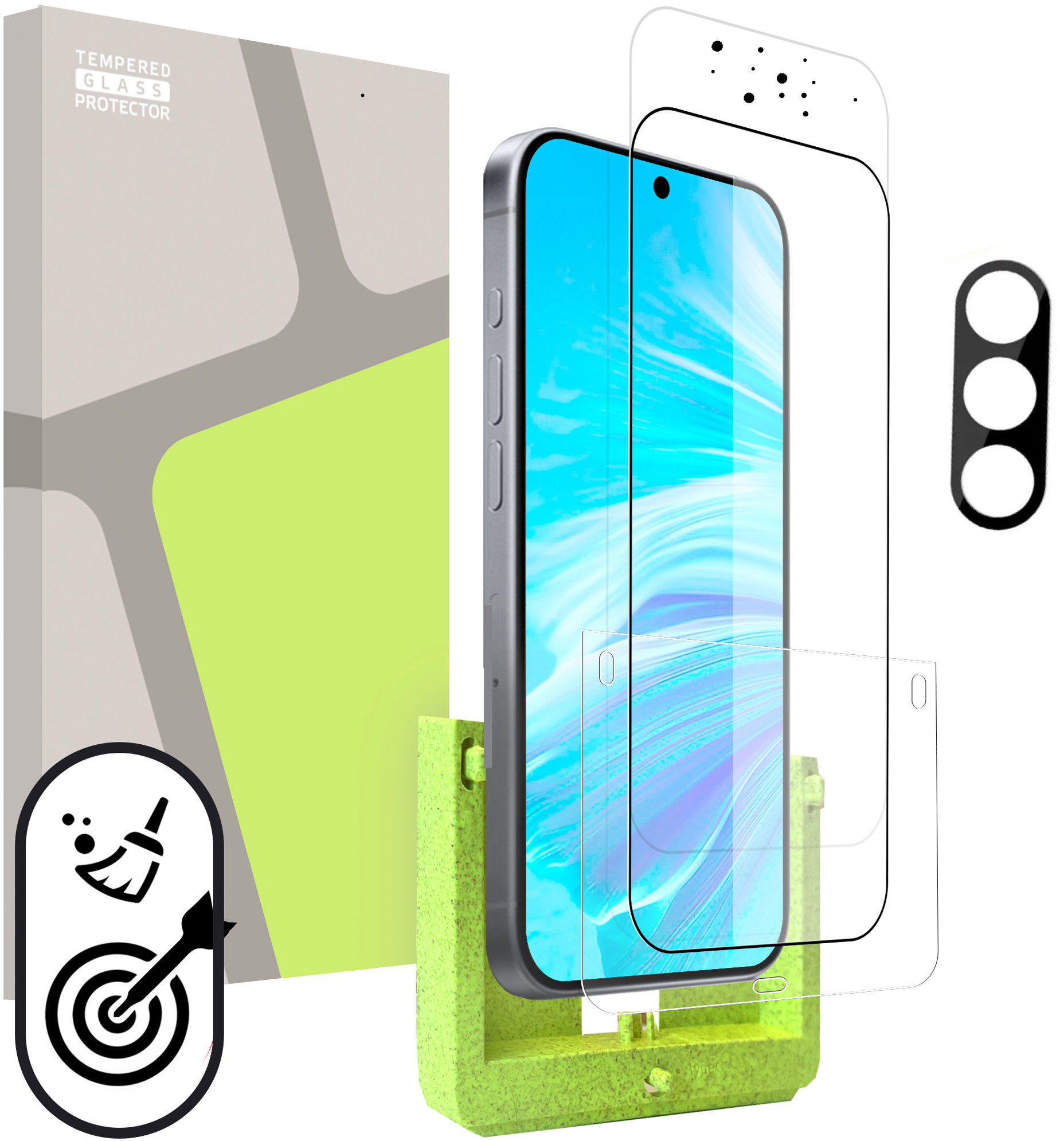 Tempered Glass Protector pre Samsung Galaxy A56 (SAMOINŠTALAČNÝ APLIKÁTOR) + sklo na kameru