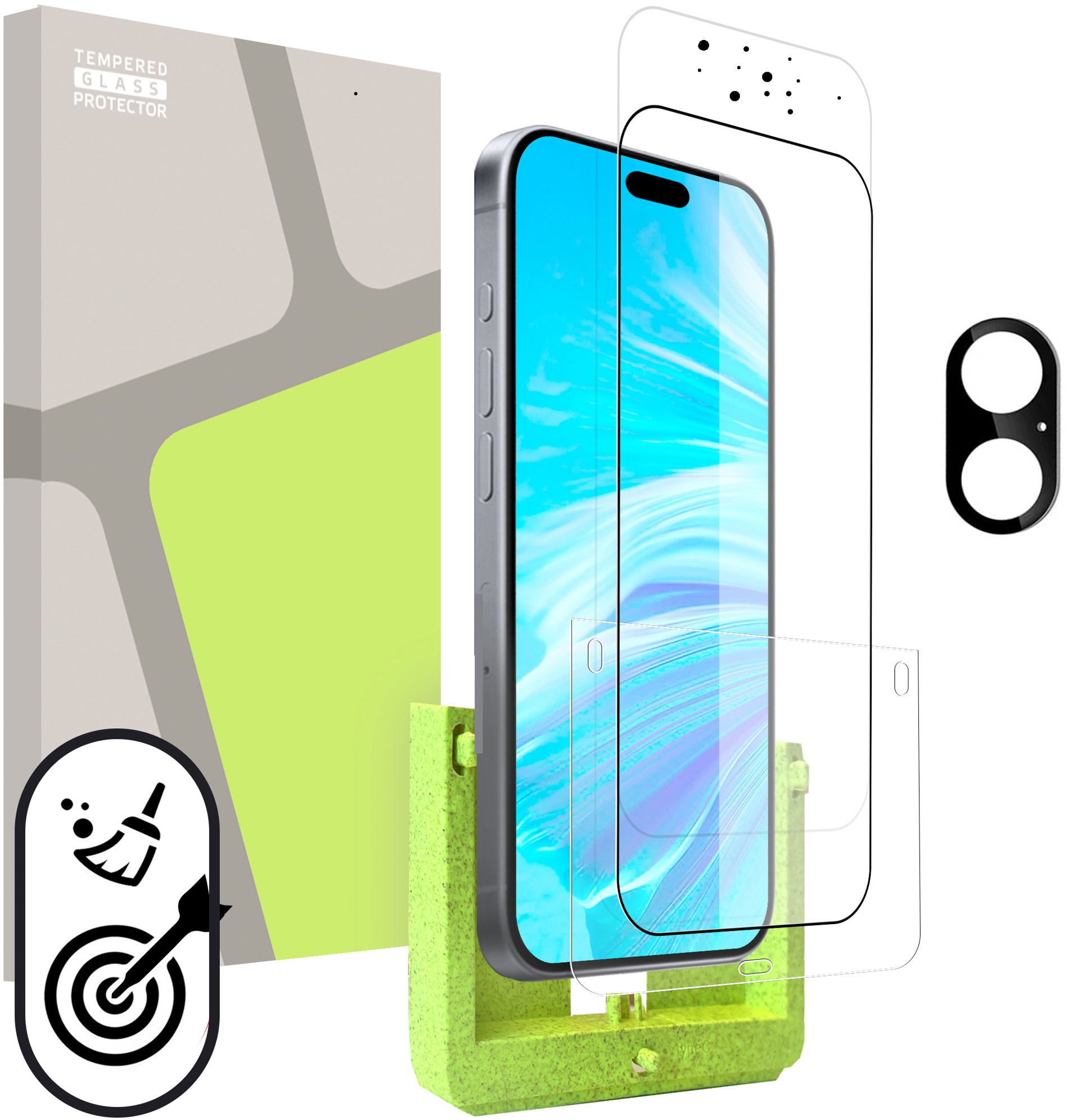Tempered Glass Protector pre iPhone 17 (SAMOINŠTALAČNÝ APLIKÁTOR) + sklo na kameru