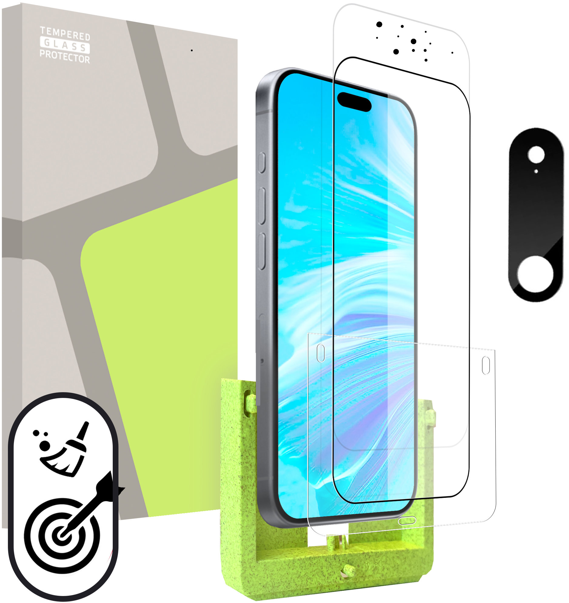 Tempered Glass Protector pre iPhone 17 Air (SAMOINŠTALAČNÝ APLIKÁTOR) + sklo na kameru