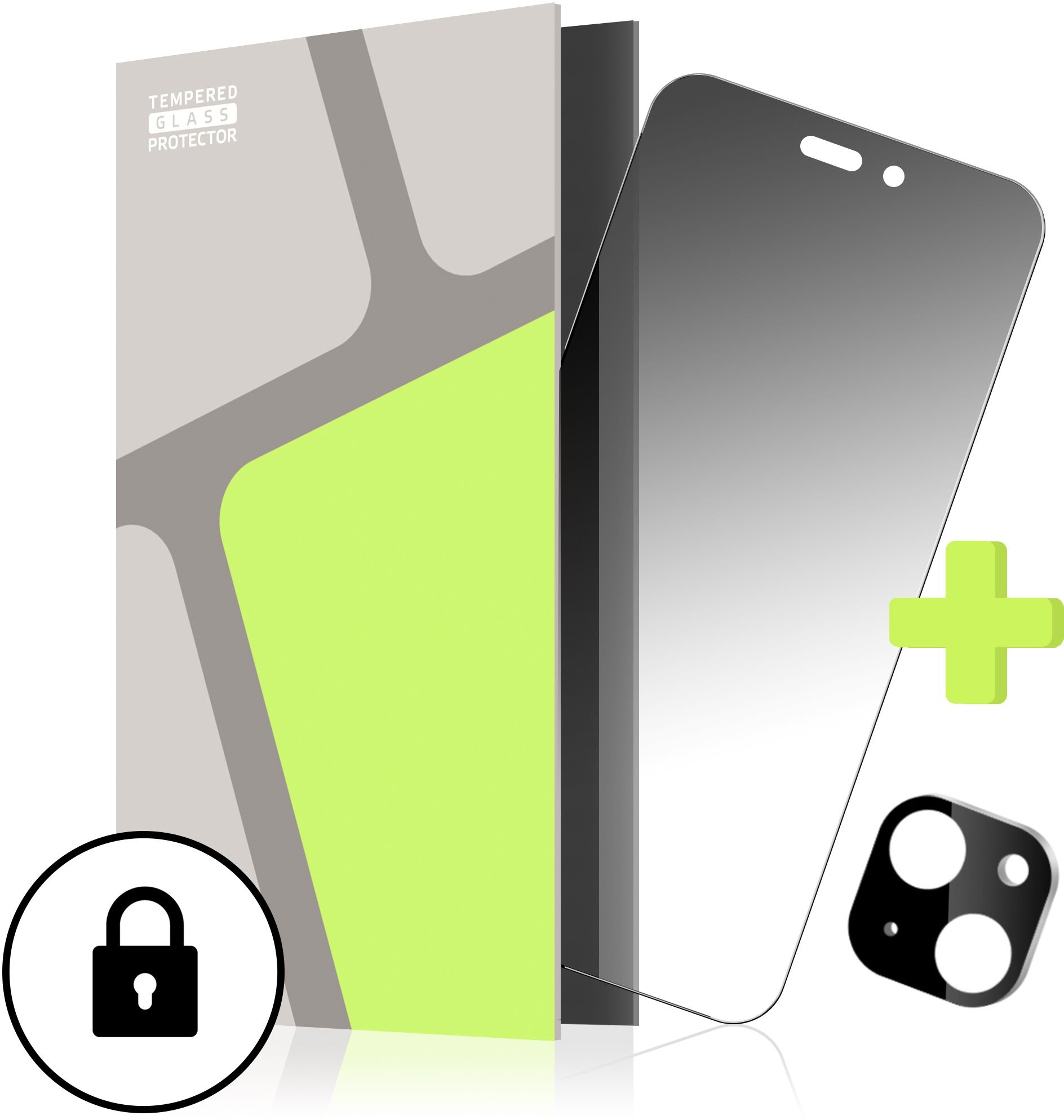 Tempered Glass Protector pre iPhone 15, PRIVACY GLASS + sklo na kameru