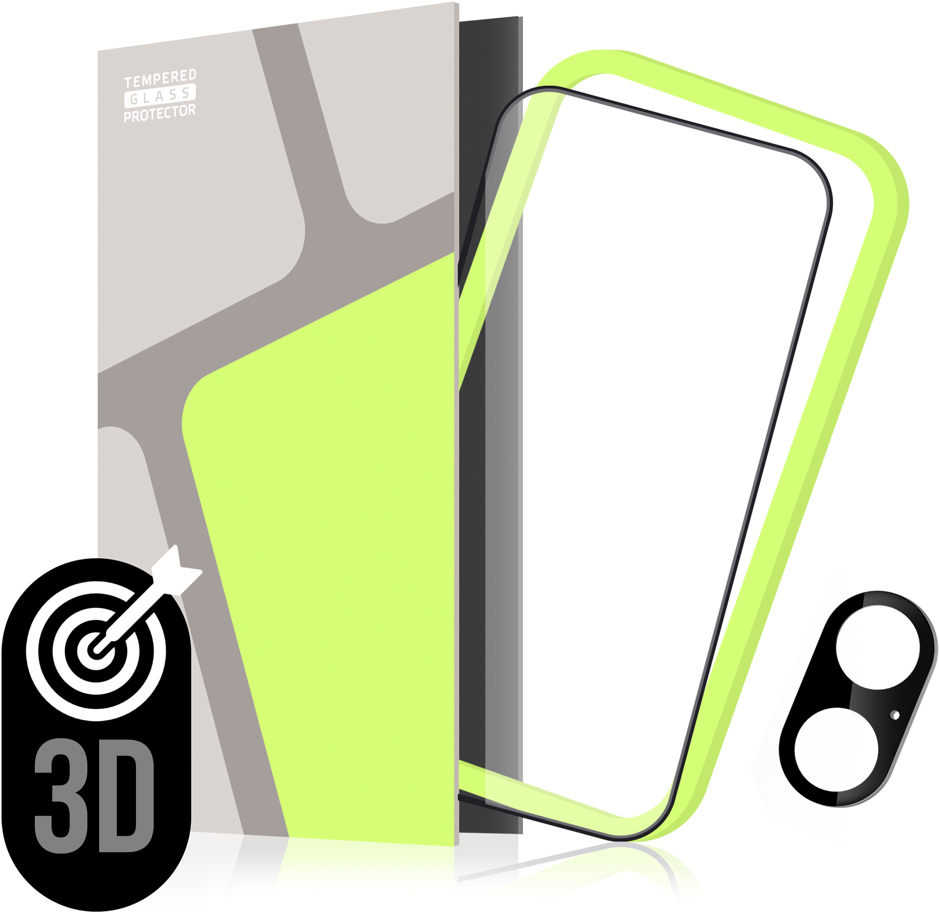 Tempered Glass Protector 3D pre iPhone 16 + sklo na kameru + aplikátor (Case Friendly)
