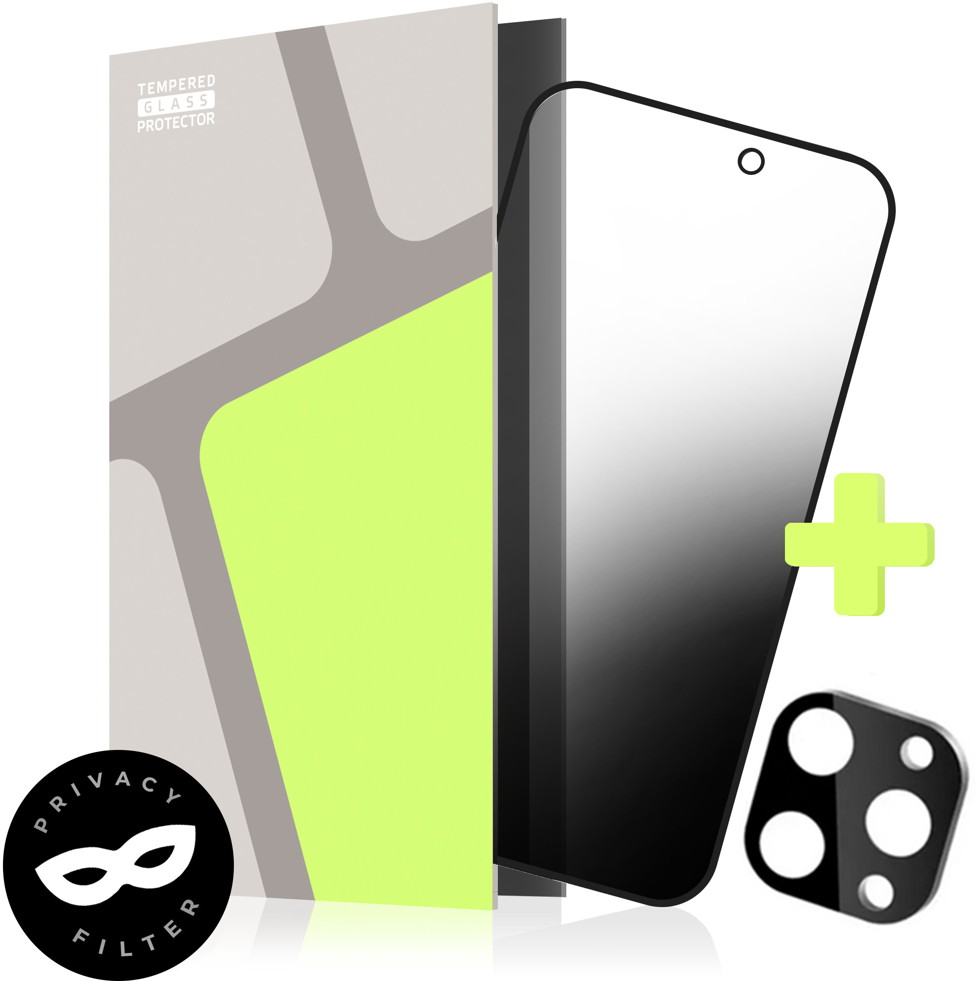 Tempered Glass Protector pre iPhone 16 Pro, PRIVACY + sklo na kameru (Case Friendly)