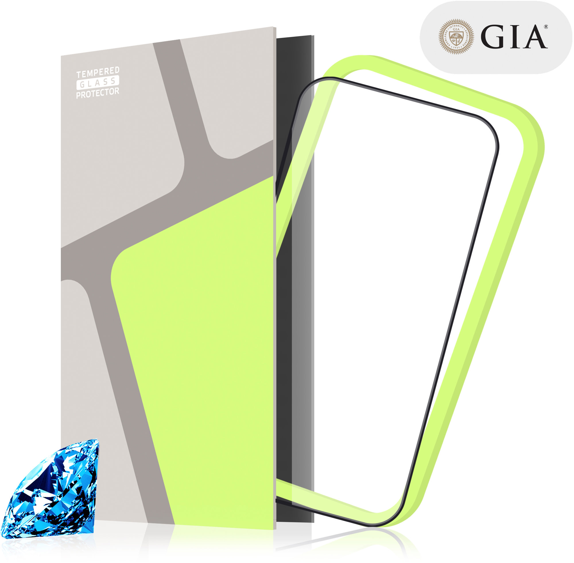 Tempered Glass Protector zafírové na iPhone 17e/16e/14/13/13 Pro + GIA certifikát (55-karátové)