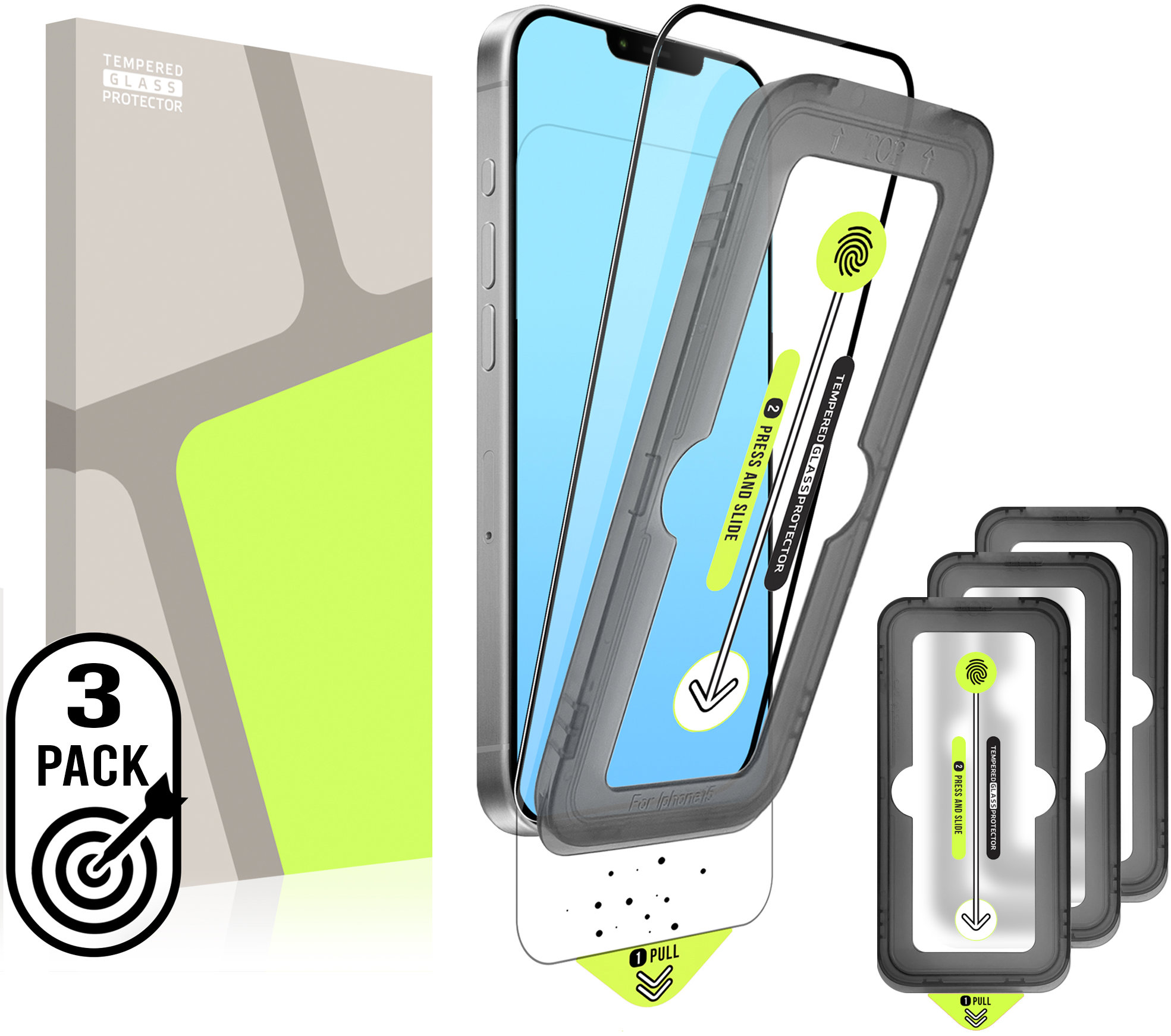 Tempered Glass Protector pre iPhone 12/12 Pro + samočistiaci aplikátor (3 pack)