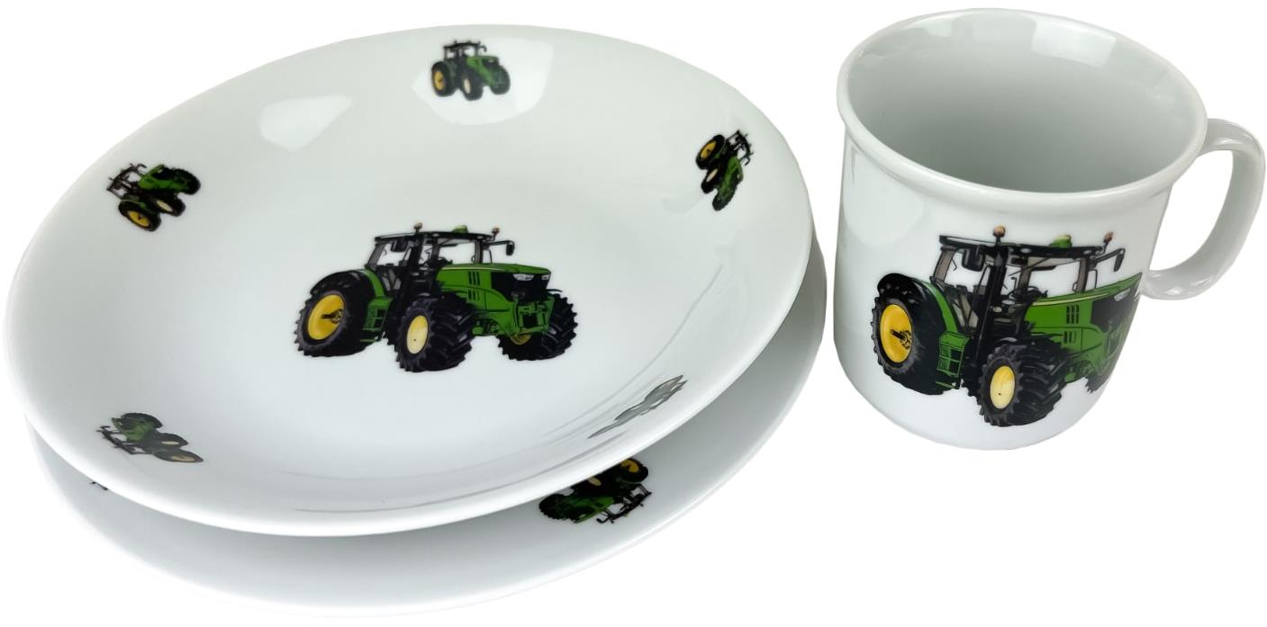 Genex tanier + miska + detský hrnček NOVÝ TRAKTOR