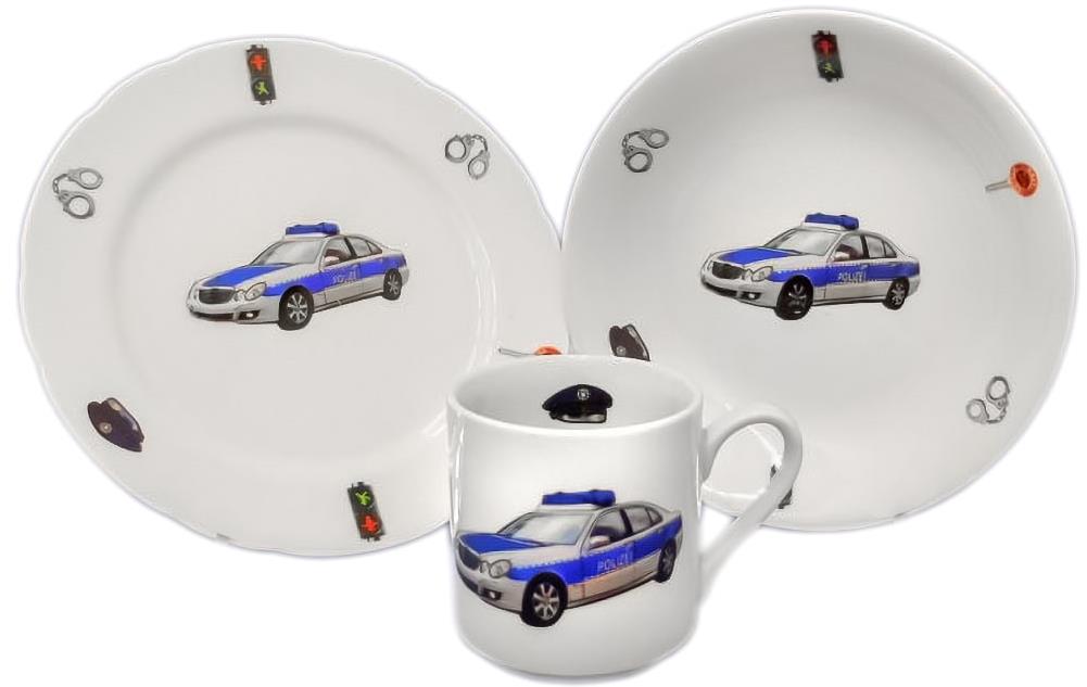 Genex tanier + miska + detský hrnček POLÍCIA